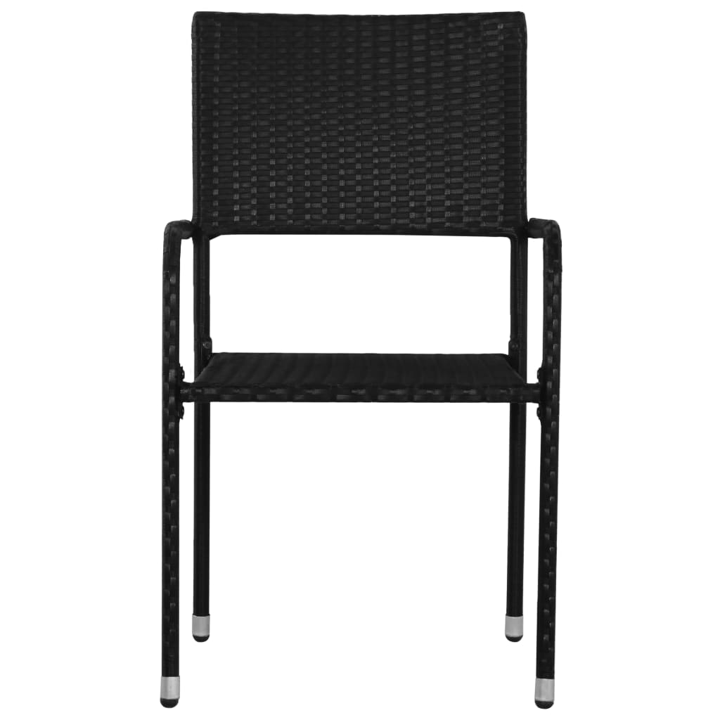 vidaXL 3 Piece Patio Dining Set Black - Outdoor Furniture - Patio Set