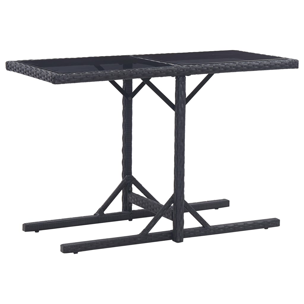 vidaXL 3 Piece Patio Dining Set Black - Outdoor Furniture - Patio Set