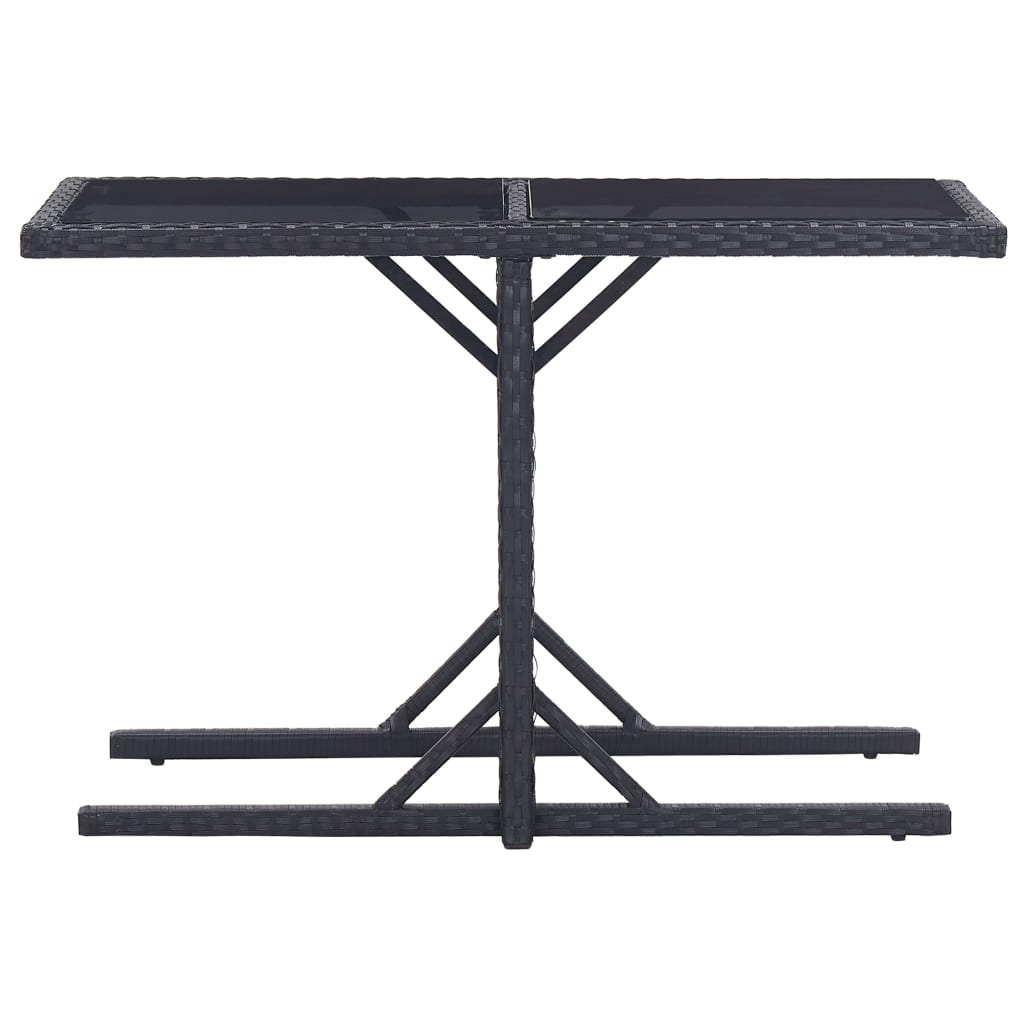 vidaXL 3 Piece Patio Dining Set Black - Outdoor Furniture - Patio Set