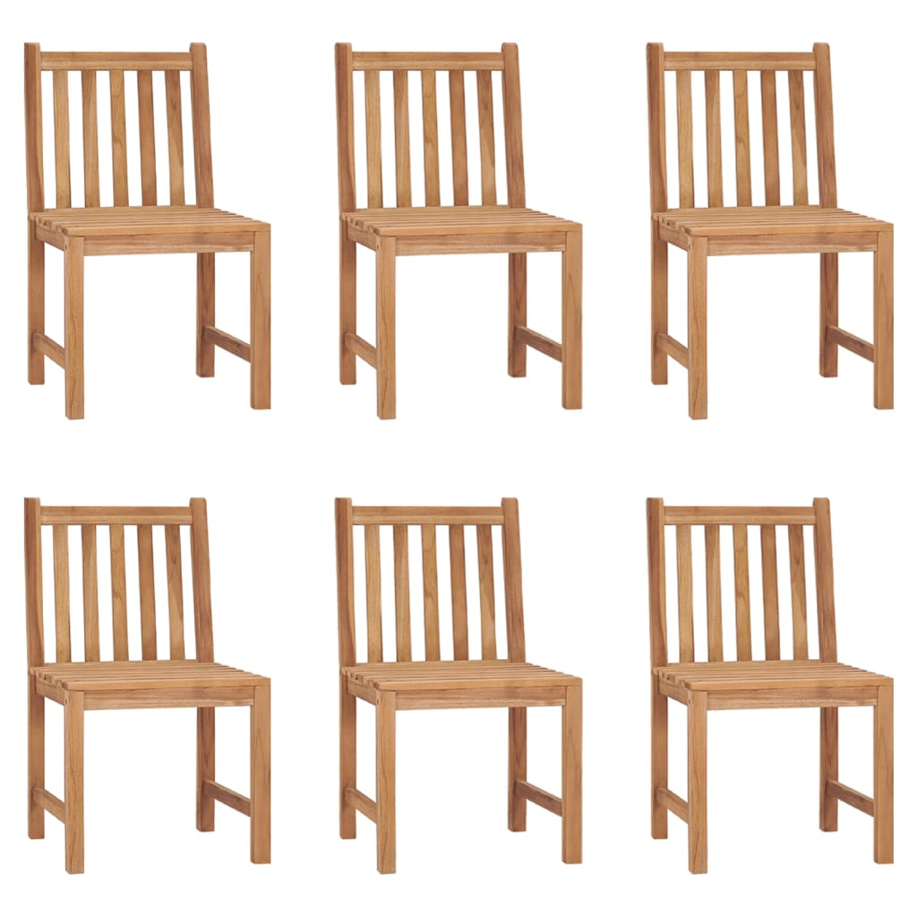 vidaXL Patio Chairs 6 pcs Solid Teak Wood - Durable Outdoor Furniture