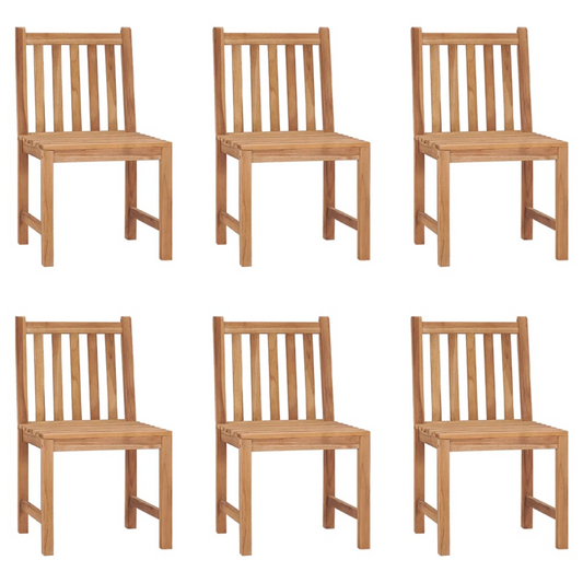 vidaXL Patio Chairs 6 pcs Solid Teak Wood - Durable Outdoor Furniture
