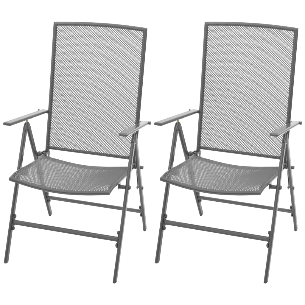 vidaXL 3 Piece Patio Dining Set Steel Anthracite - Stylish and Durable Outdoor Furniture