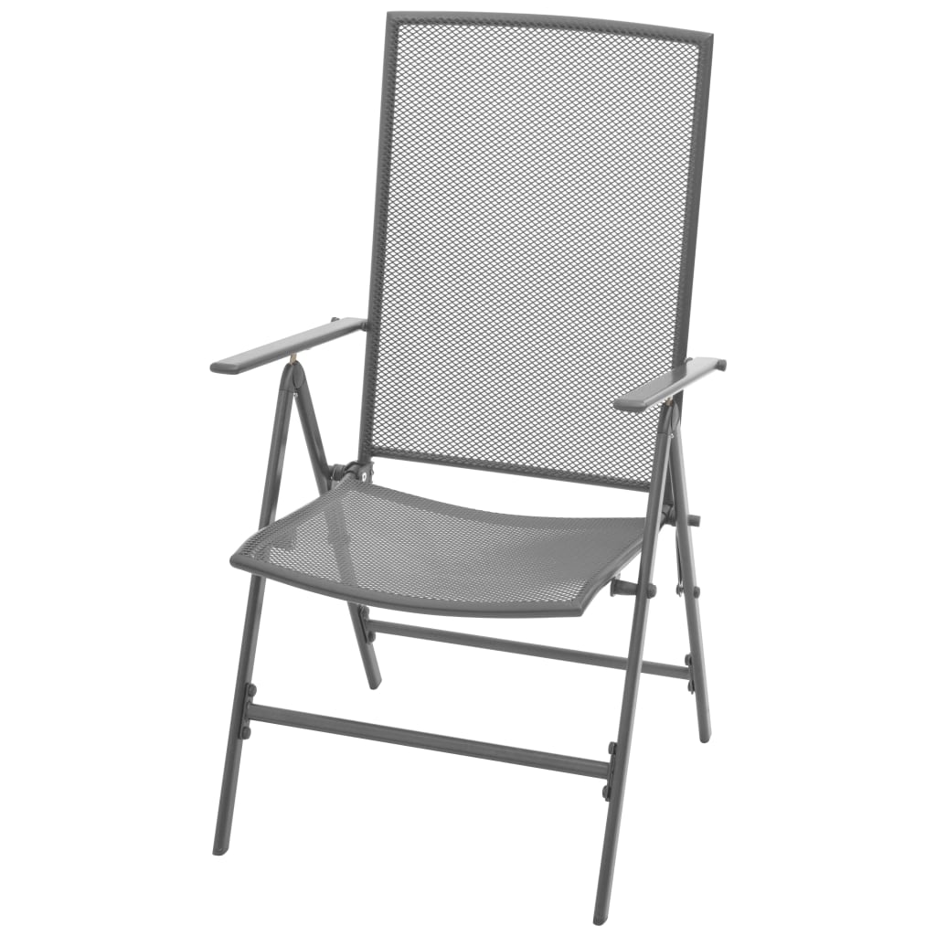vidaXL 3 Piece Patio Dining Set Steel Anthracite - Stylish and Durable Outdoor Furniture