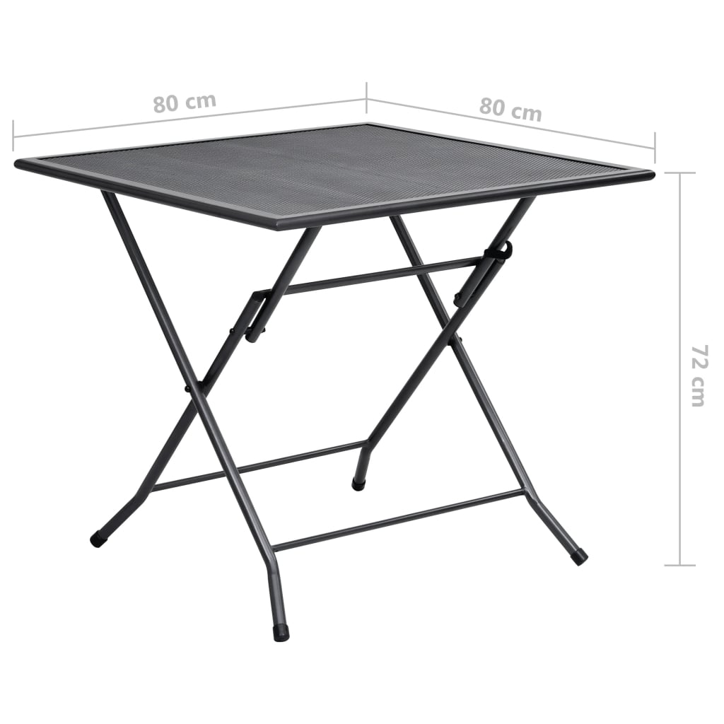 vidaXL 3 Piece Patio Dining Set Steel Anthracite - Stylish and Durable Outdoor Furniture