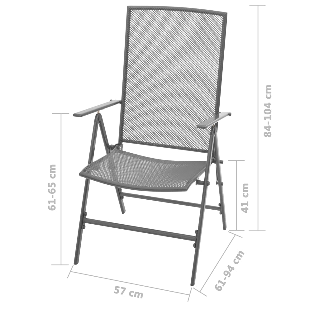 vidaXL 3 Piece Patio Dining Set Steel Anthracite - Stylish and Durable Outdoor Furniture