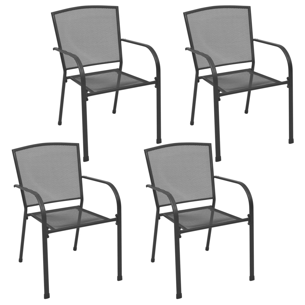 vidaXL 5 Piece Patio Dining Set | Steel Anthracite | Outdoor Furniture
