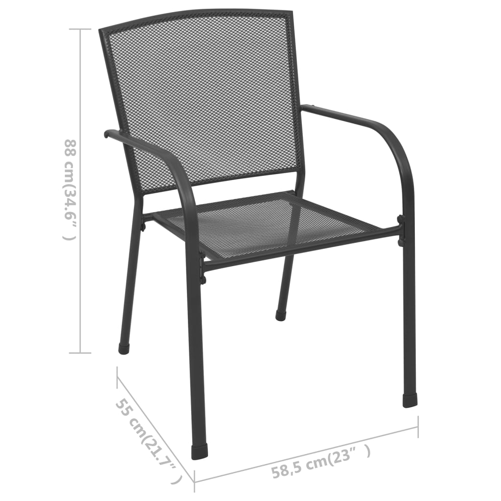 vidaXL 5 Piece Patio Dining Set | Steel Anthracite | Outdoor Furniture