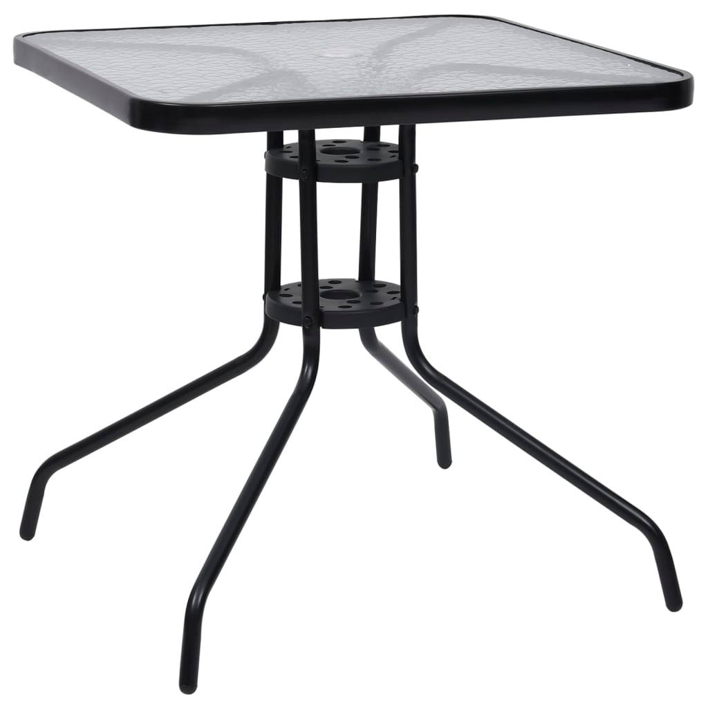 vidaXL 3 Piece Patio Dining Set Black - Sturdy and Durable