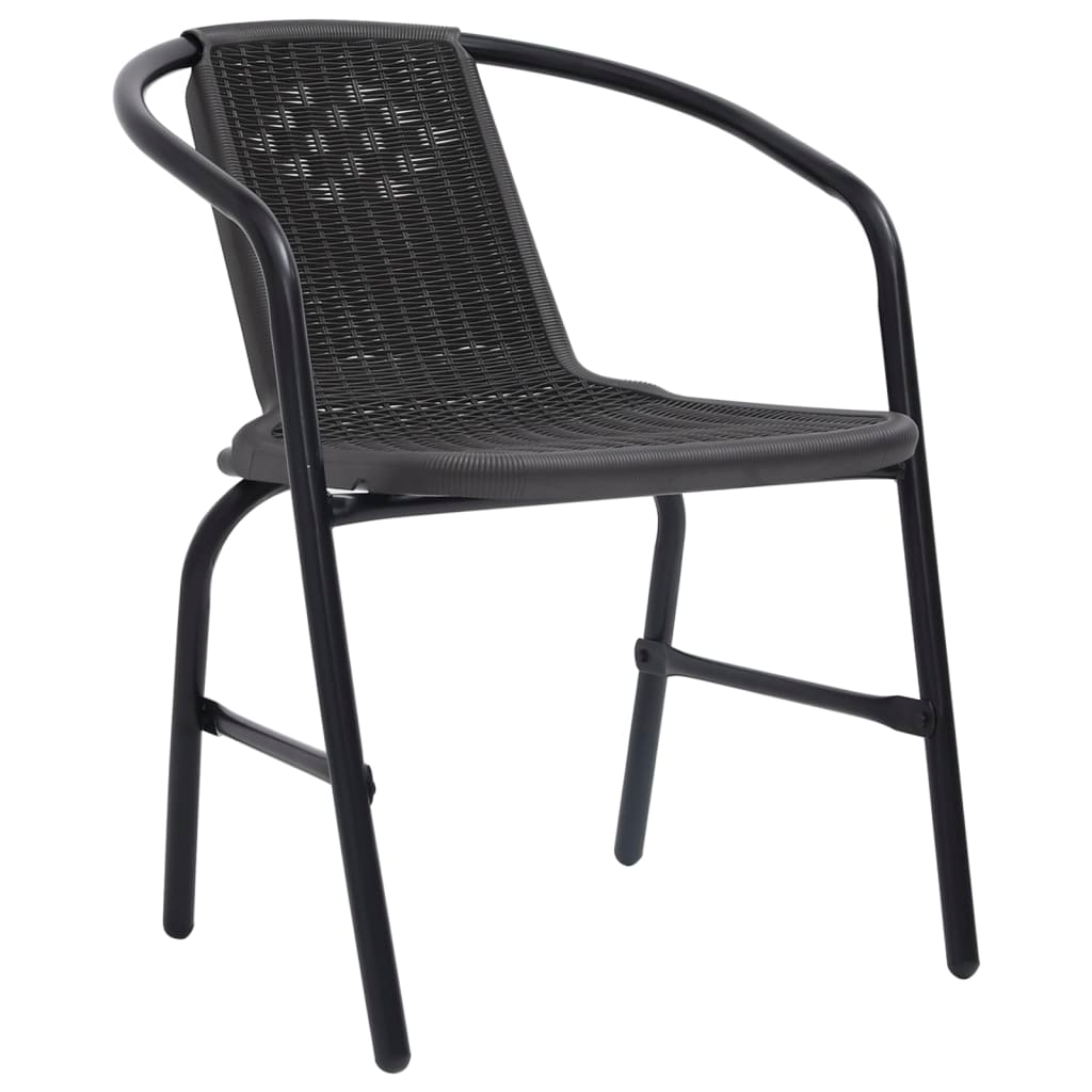 vidaXL 3 Piece Patio Dining Set Black - Sturdy and Durable