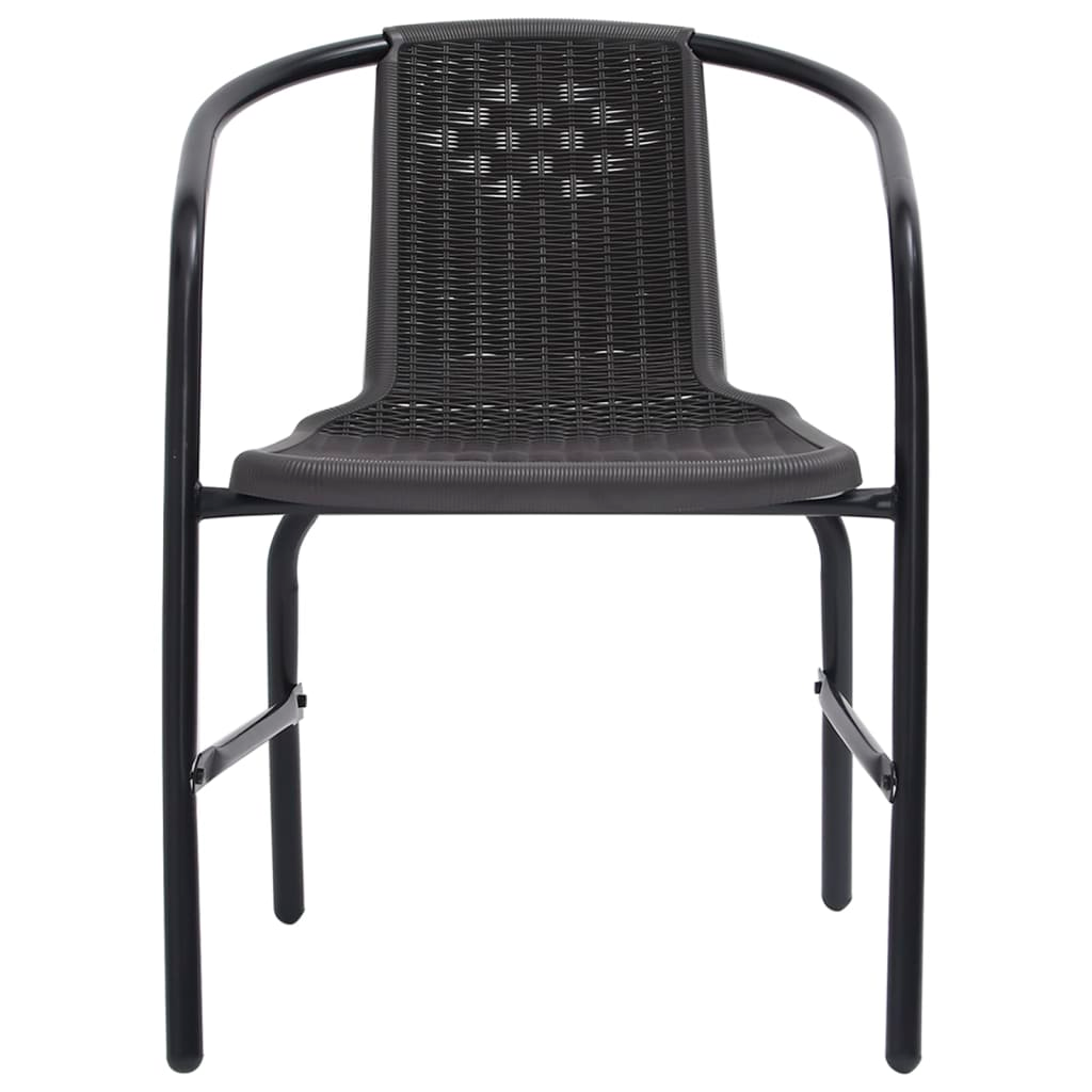 vidaXL 3 Piece Patio Dining Set Black - Sturdy and Durable