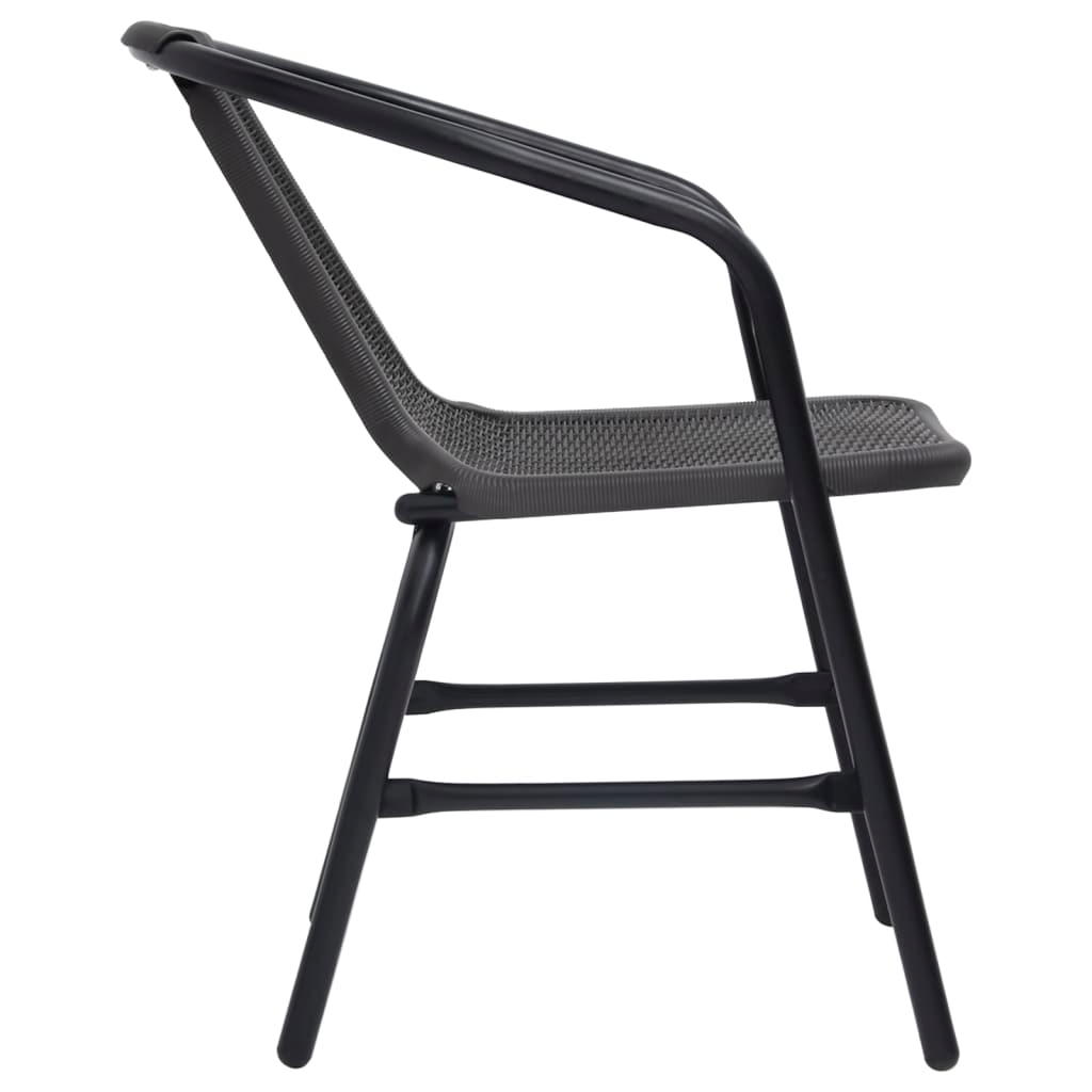 vidaXL 3 Piece Patio Dining Set Black - Sturdy and Durable
