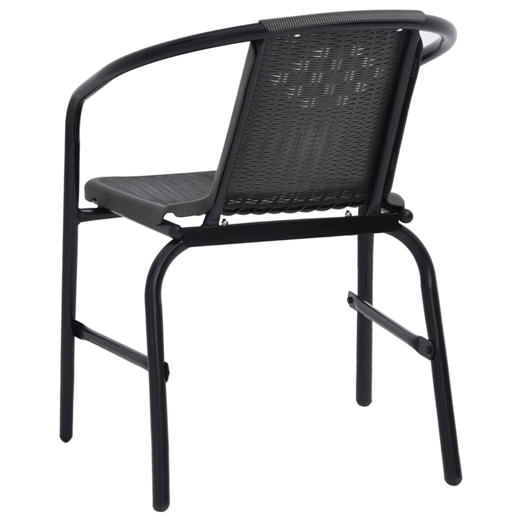 vidaXL 3 Piece Patio Dining Set Black - Sturdy and Durable