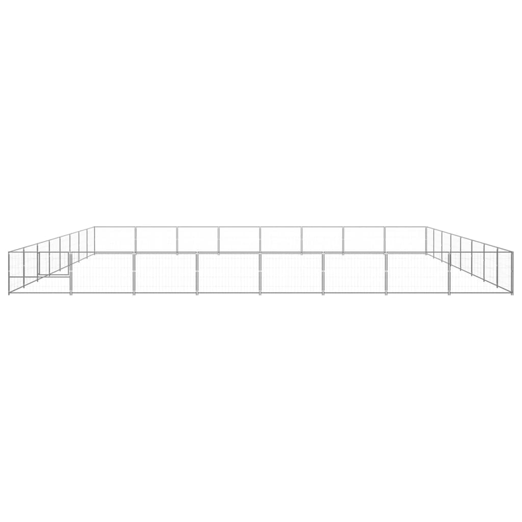 vidaXL Dog Kennel Silver 688.9 ft² Steel - Spacious and Durable Outdoor Play Area for Dogs