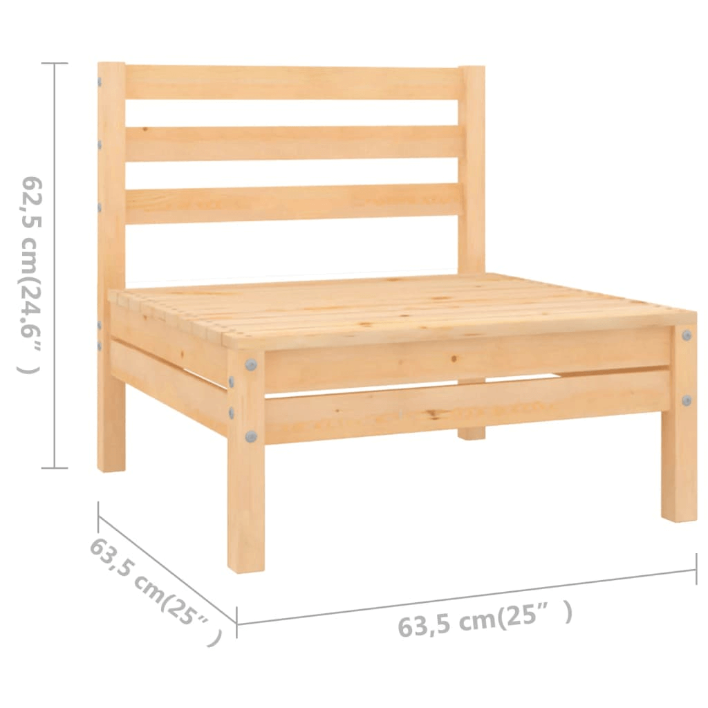 vidaXL 9 Piece Patio Lounge Set - Solid Pinewood | Rustic Outdoor Furniture