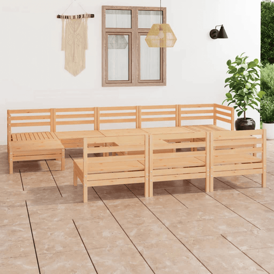 vidaXL 11 Piece Patio Lounge Set Solid Pinewood - Rustic Outdoor Furniture