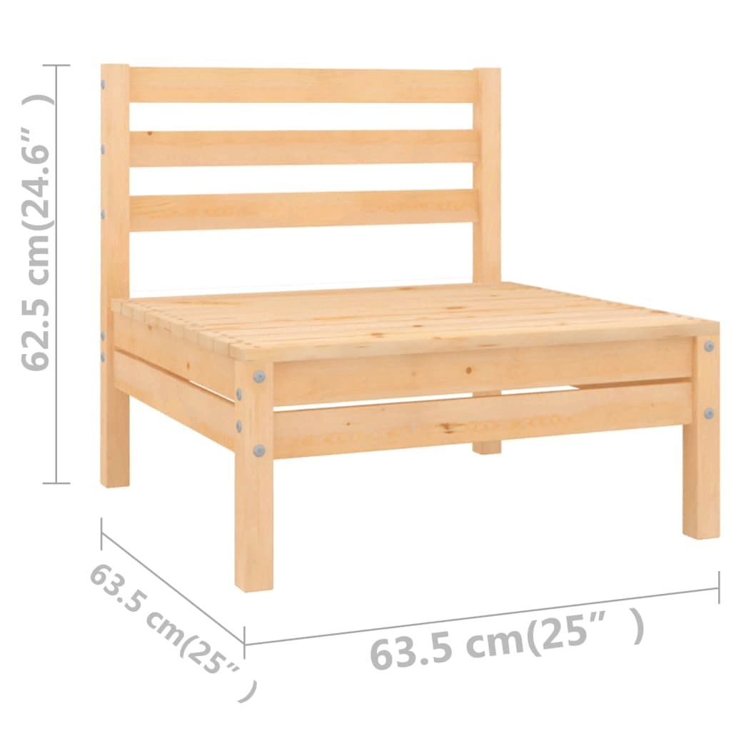 vidaXL 11 Piece Patio Lounge Set Solid Pinewood - Rustic Outdoor Furniture