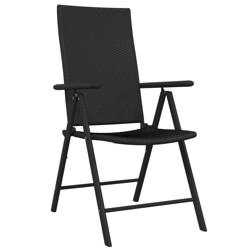 vidaXL 7 Piece Patio Dining Set Black - Sturdy and Stylish Outdoor Furniture