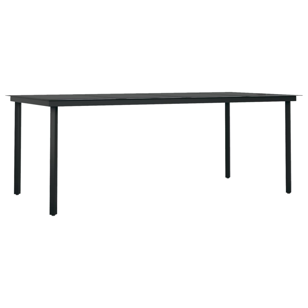 vidaXL 7 Piece Patio Dining Set Black - Sturdy and Stylish Outdoor Furniture
