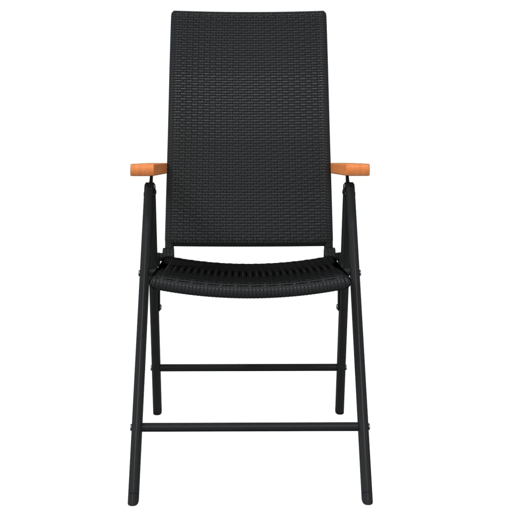 vidaXL 7 Piece Patio Dining Set Black - Outdoor Garden Furniture