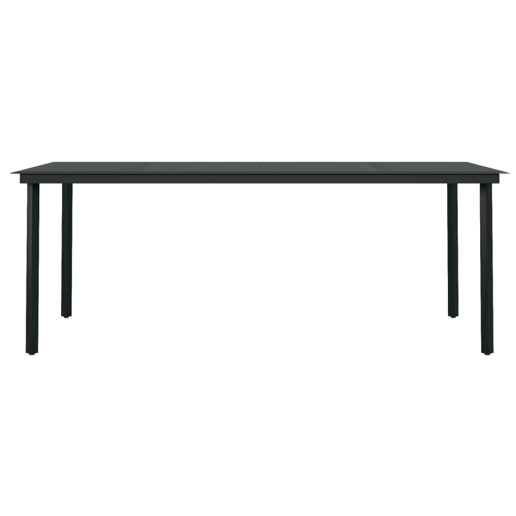vidaXL 7 Piece Patio Dining Set Black - Outdoor Garden Furniture