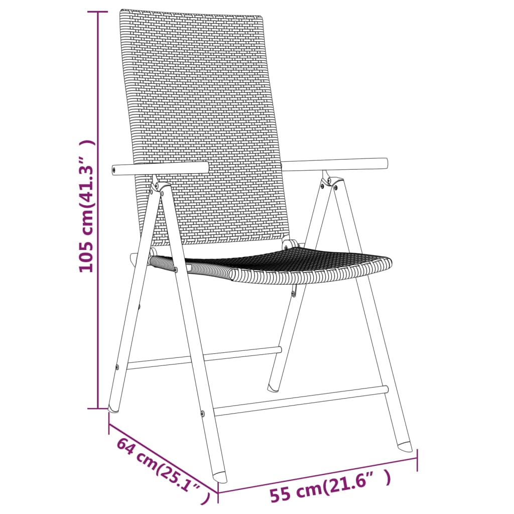 vidaXL 7 Piece Patio Dining Set Black - Outdoor Garden Furniture
