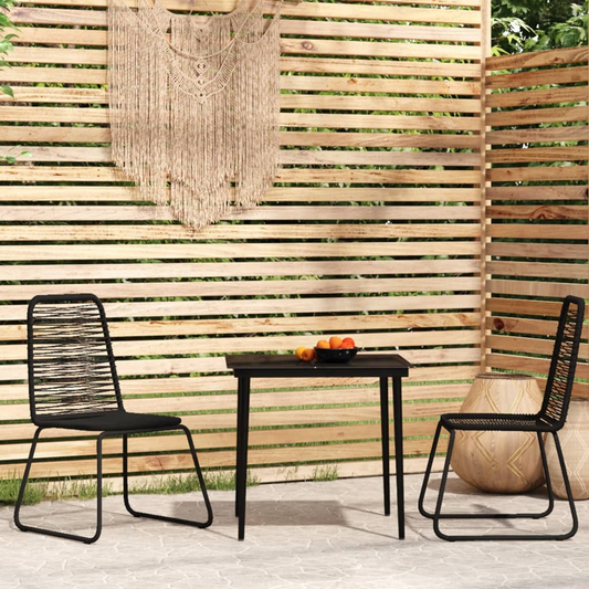 vidaXL 3 Piece Patio Dining Set Black - Sturdy Outdoor Furniture