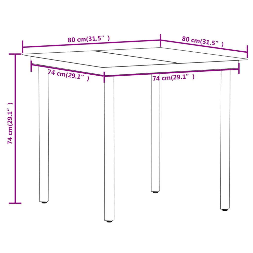 vidaXL 5 Piece Patio Dining Set Black - Elegant Design for Your Outdoor Space