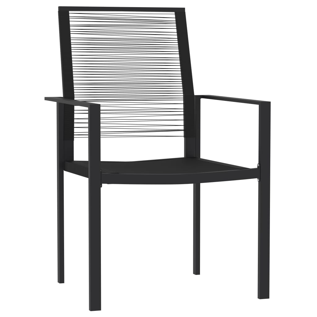 vidaXL 7 Piece Patio Dining Set Black - Outdoor Furniture