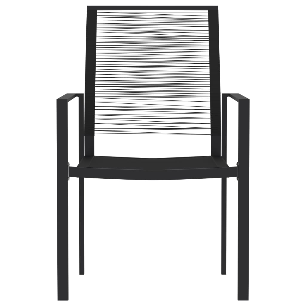 vidaXL 7 Piece Patio Dining Set Black - Outdoor Furniture