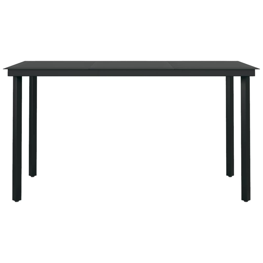 vidaXL 7 Piece Patio Dining Set Black - Outdoor Furniture