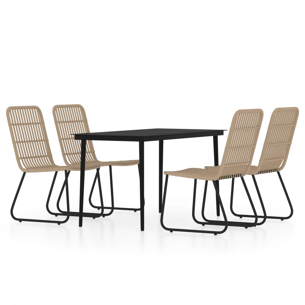 vidaXL 5 Piece Patio Dining Set Oak - Stylish Outdoor Furniture