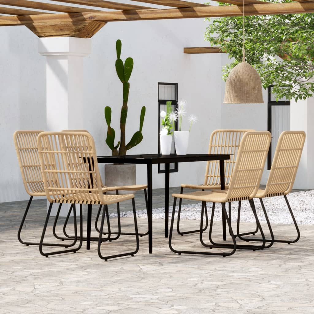 Shop the vidaXL 7 Piece Patio Dining Set Oak | Great Quality & Value