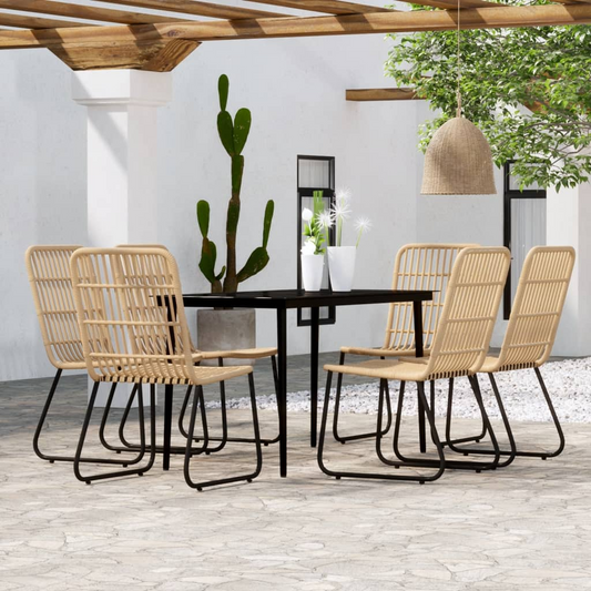 Shop the vidaXL 7 Piece Patio Dining Set Oak | Great Quality & Value