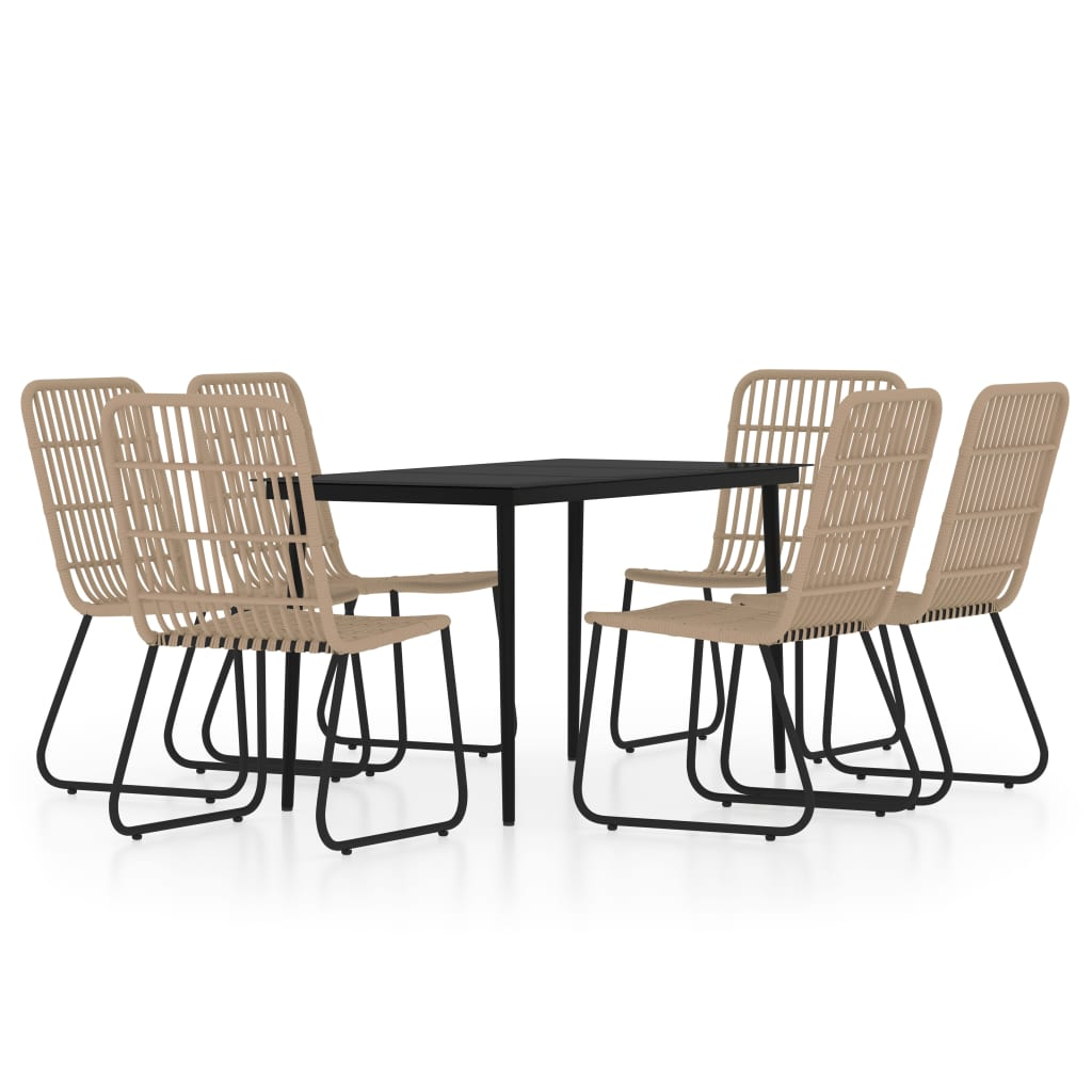 Shop the vidaXL 7 Piece Patio Dining Set Oak | Great Quality & Value