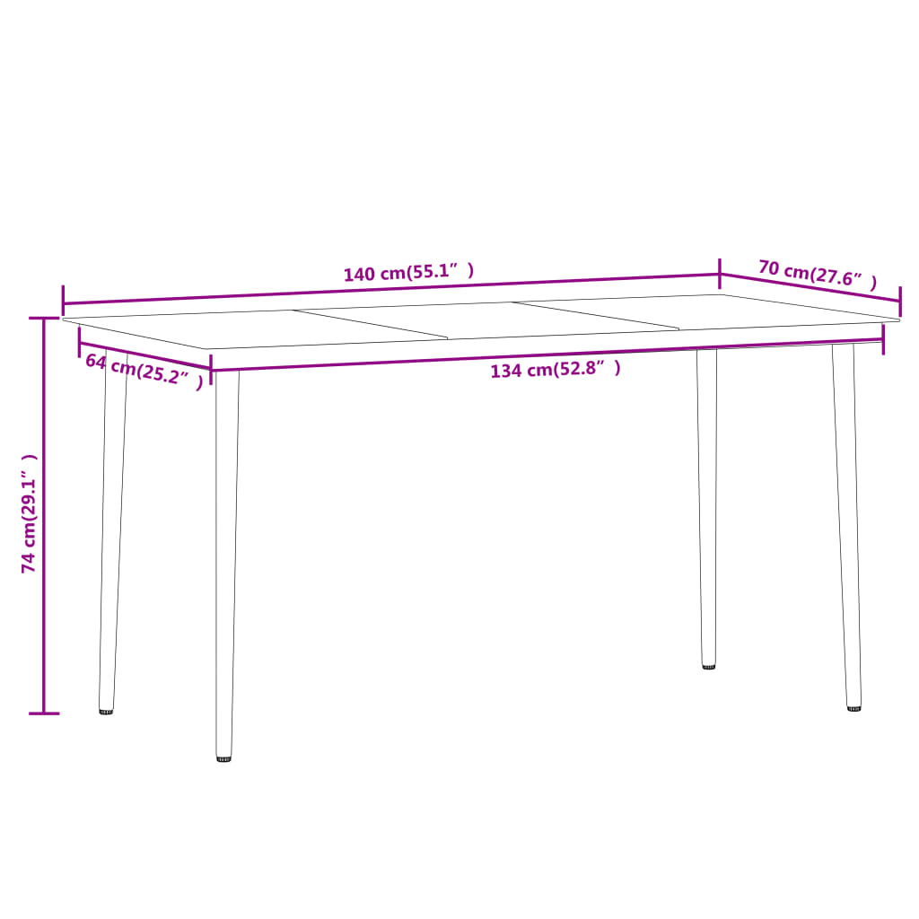 Shop the vidaXL 7 Piece Patio Dining Set Oak | Great Quality & Value