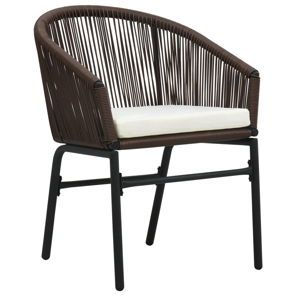 vidaXL 3 Piece Patio Dining Set Brown - Outdoor Garden Furniture
