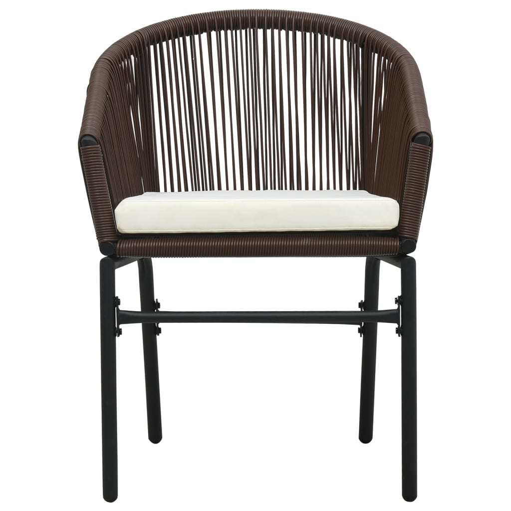 vidaXL 3 Piece Patio Dining Set Brown - Outdoor Garden Furniture