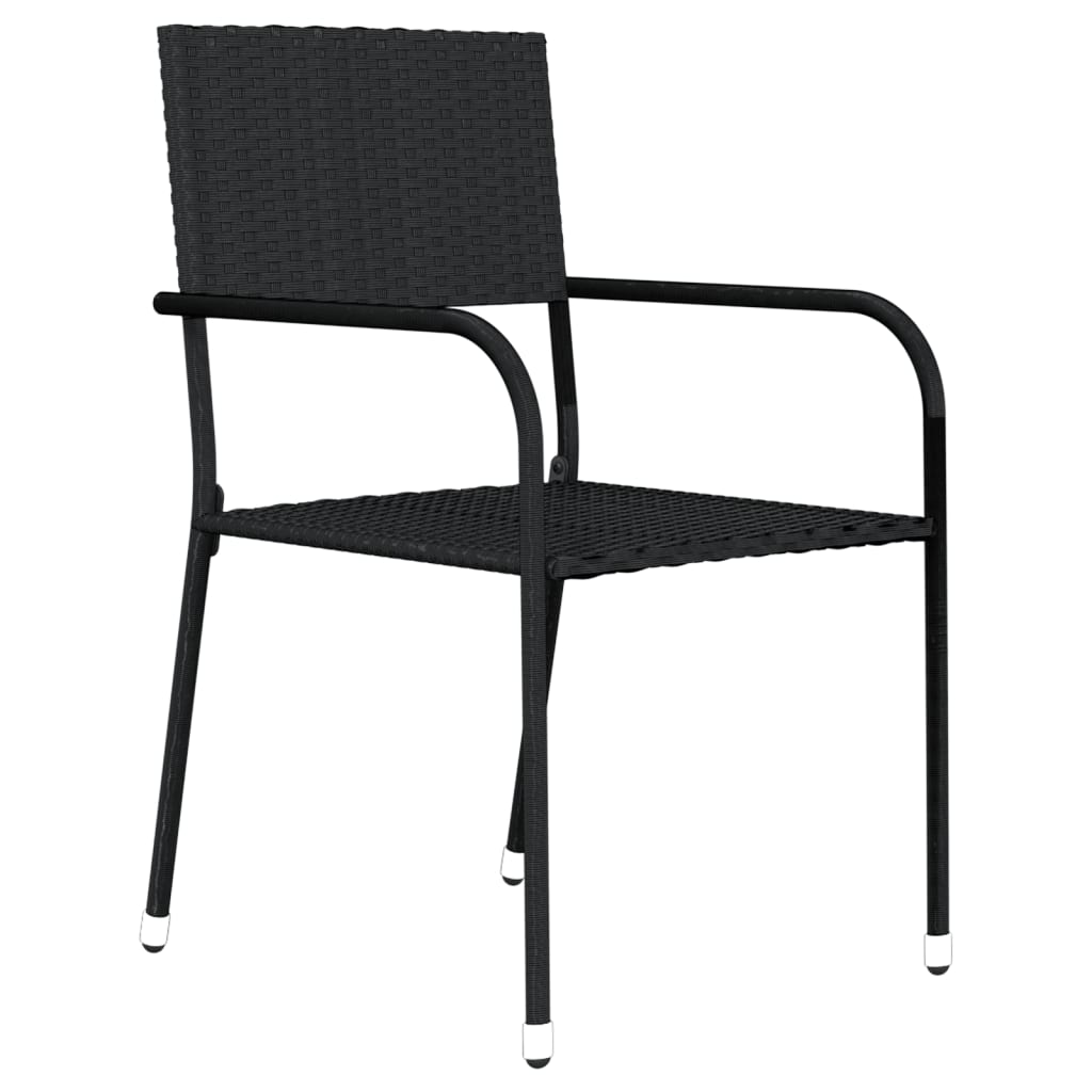 vidaXL 5 Piece Patio Dining Set Black - Outdoor Furniture for Elegant Dining