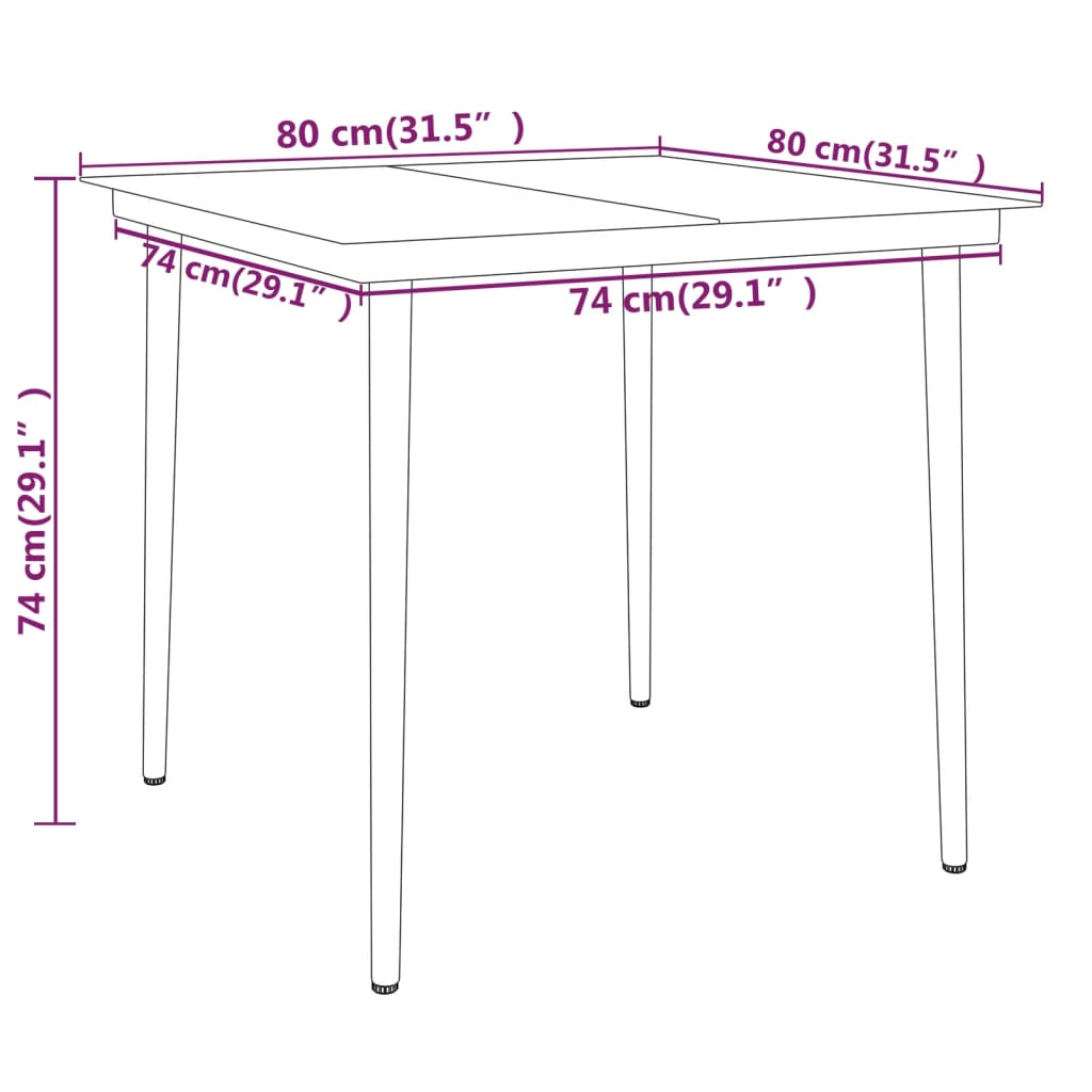 vidaXL 5 Piece Patio Dining Set Black - Outdoor Furniture for Elegant Dining