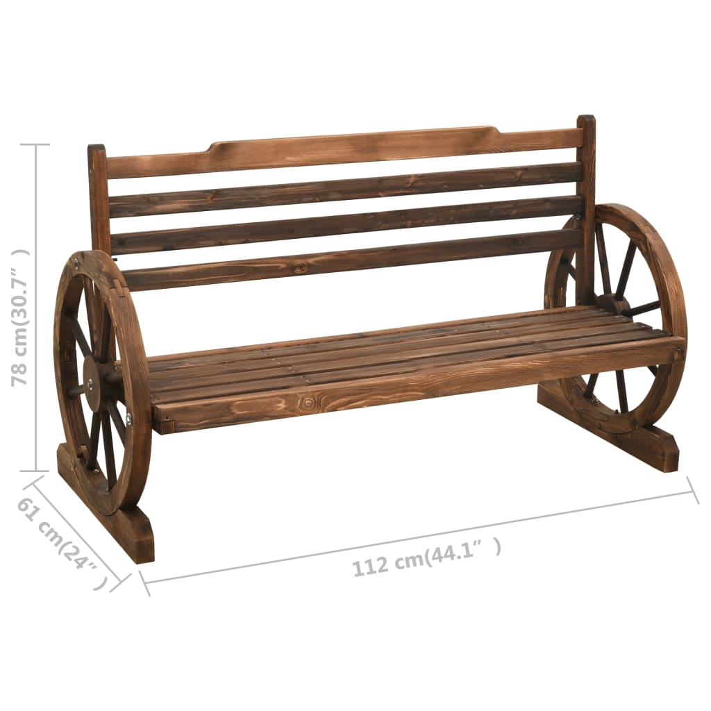 vidaXL Patio Bench 44" Solid Firwood - Outdoor Garden Furniture