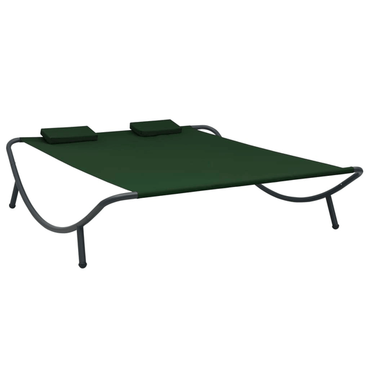 vidaXL Patio Lounge Bed Fabric Green - Outdoor Furniture for Relaxation