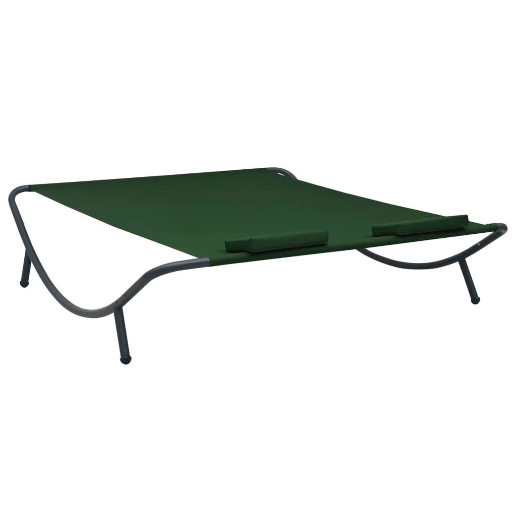 vidaXL Patio Lounge Bed Fabric Green - Outdoor Furniture for Relaxation