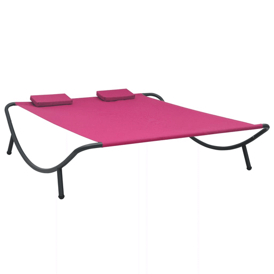 vidaXL Patio Lounge Bed Fabric Pink - Outdoor Relaxation