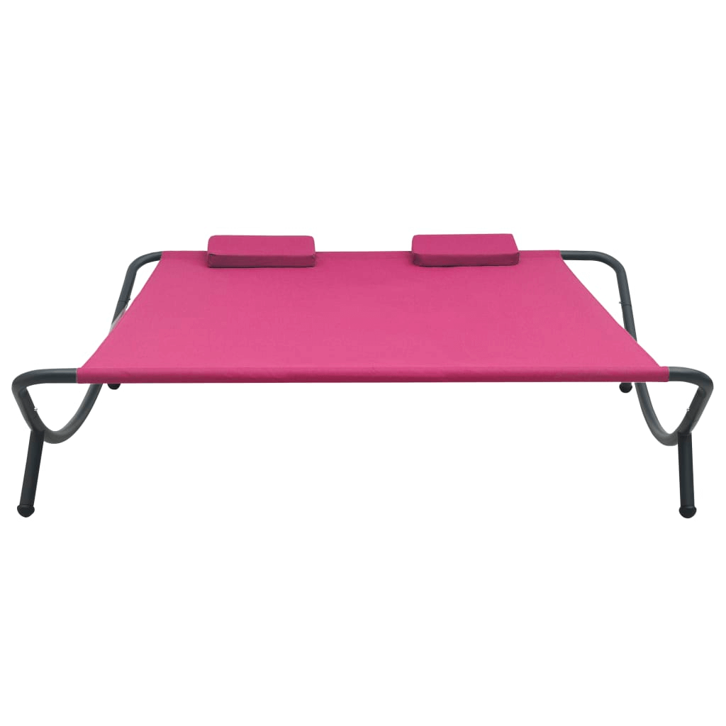 vidaXL Patio Lounge Bed Fabric Pink - Outdoor Relaxation