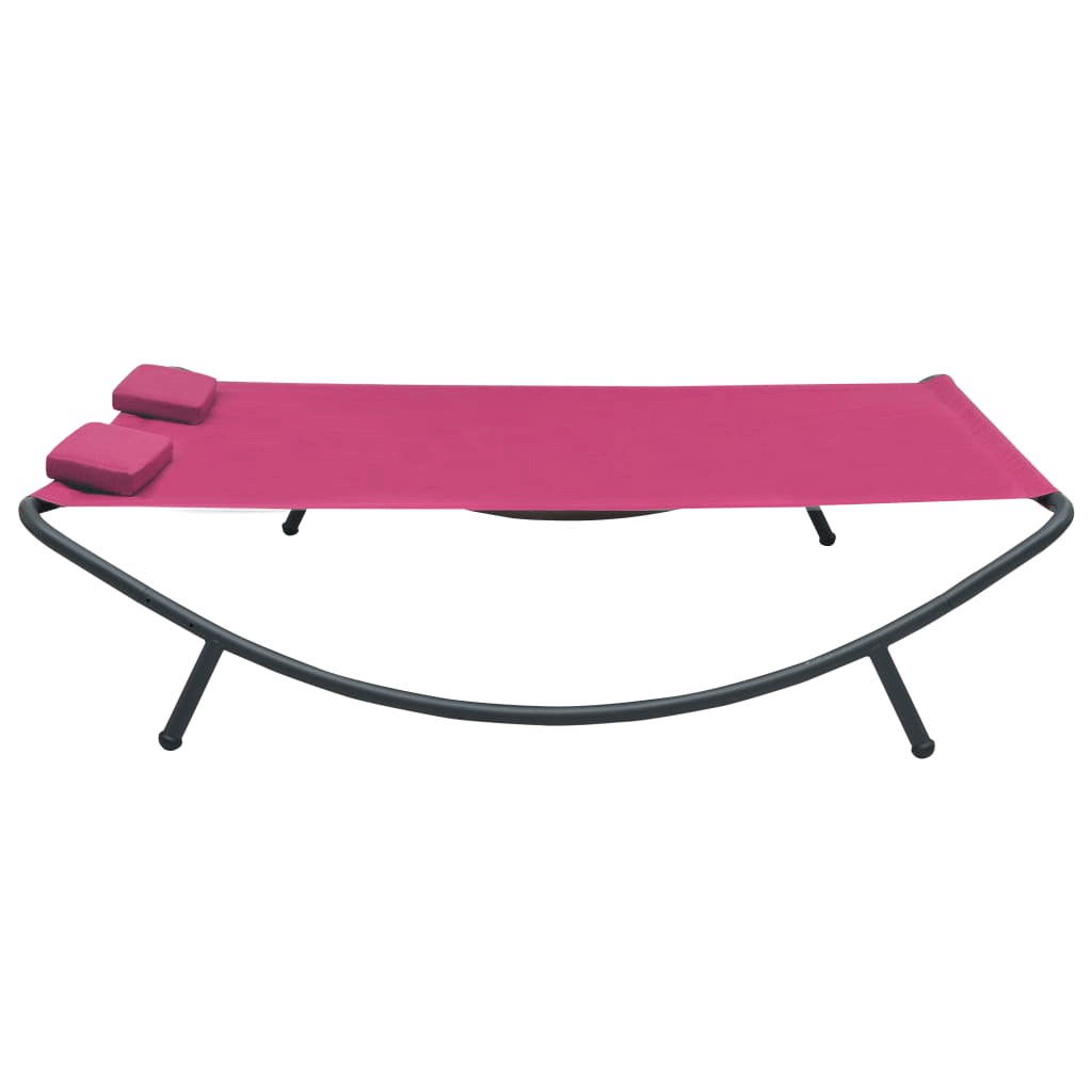 vidaXL Patio Lounge Bed Fabric Pink - Outdoor Relaxation