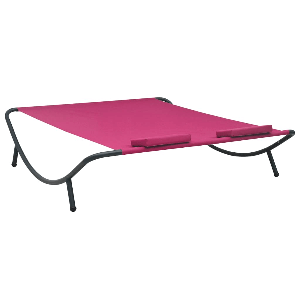 vidaXL Patio Lounge Bed Fabric Pink - Outdoor Relaxation