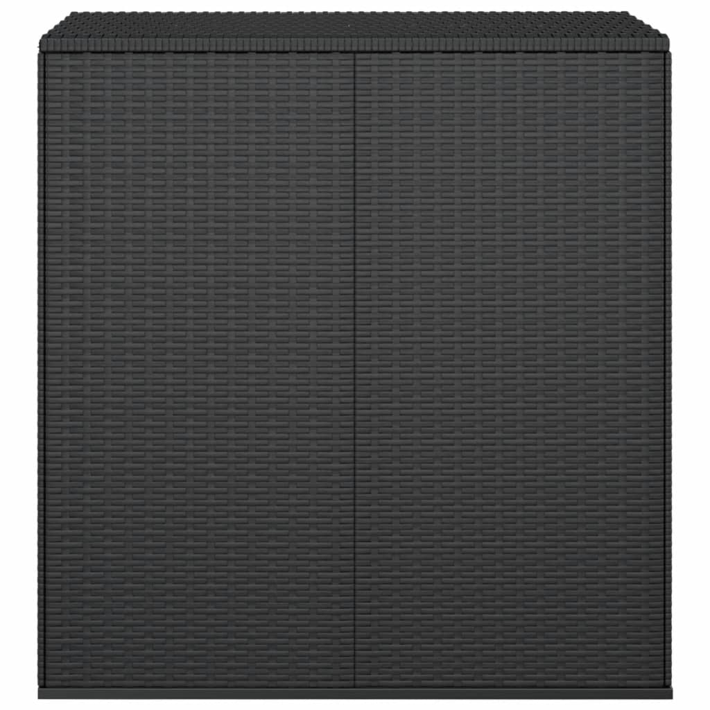 vidaXL Patio Cushion Box PE Rattan Black | Outdoor Storage Box