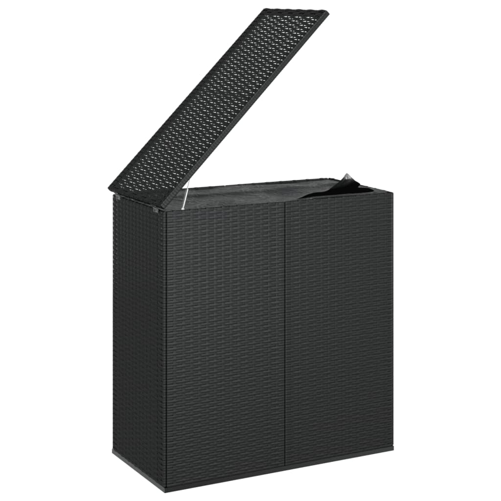 vidaXL Patio Cushion Box PE Rattan Black | Outdoor Storage Box