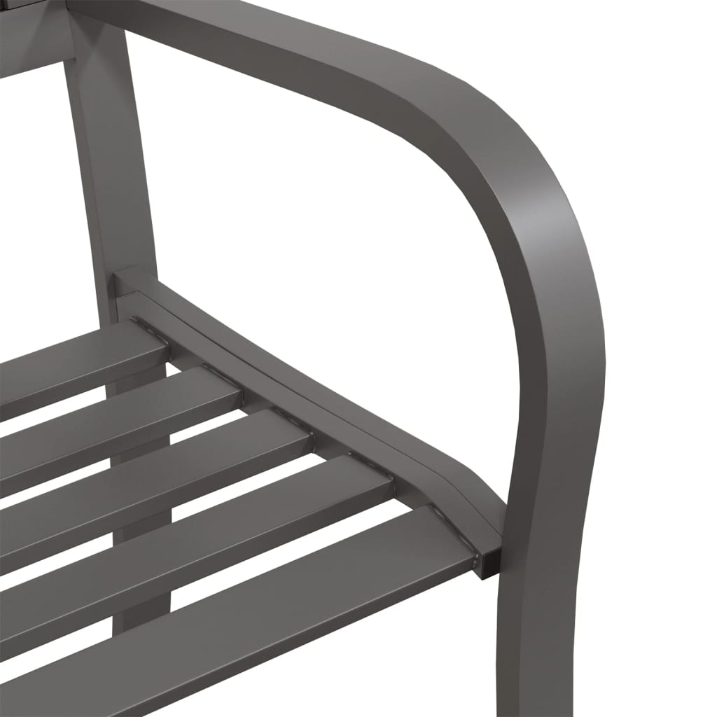 vidaXL Twin Patio Bench 96.9" Gray Steel - Vintage Style, Weather-Resistant, Durable - Devenport's Discount Merchandise