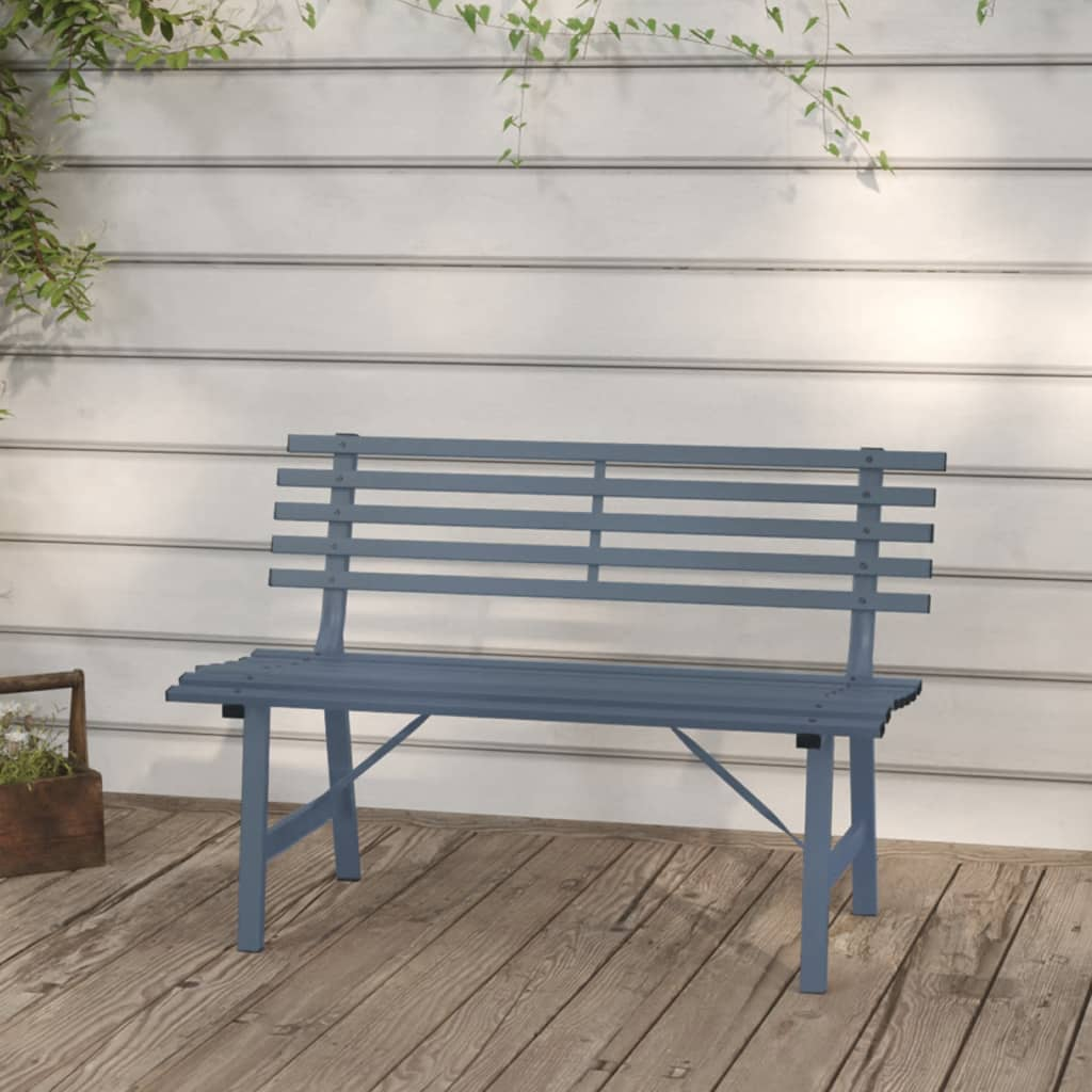 vidaXL Patio Bench 43.3" Steel Gray - Durable and Stylish Outdoor Furniture